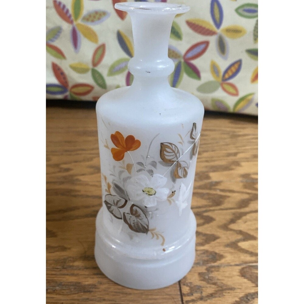 Victorian Hand Blown Satin Glass Perfume Bottle NO Stopper